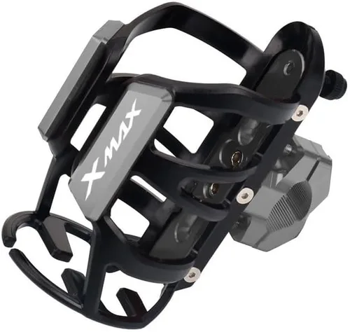 Miniatura 10 de M - Soporte para botellas de bebidas CNC para bebidas de agua montado para Yamaha XMAX300 400 125 X-MAX 125 250 300 400 Y (Color negro)