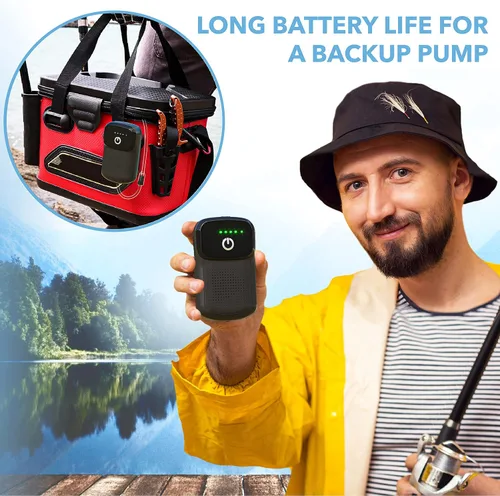 Miniatura 4 de Skywin Portable Aerator for Fish,USB Rechargeable Live Bait Aerator 18–32H Battery, Keeps Bait Alive Anywhere, Quiet Aquarium Water Pump for negro