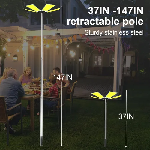 Miniatura 3 de CONPEX Altra luces LED telescópicas de camping, iluminación LED portátil para acampar al aire libre con control remoto y manual, soporte de 12V CC
