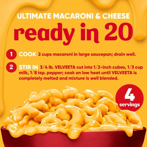 Miniatura 7 de Velveeta Original - Queso pasteurizado de receta original, bloque de 16 onzas