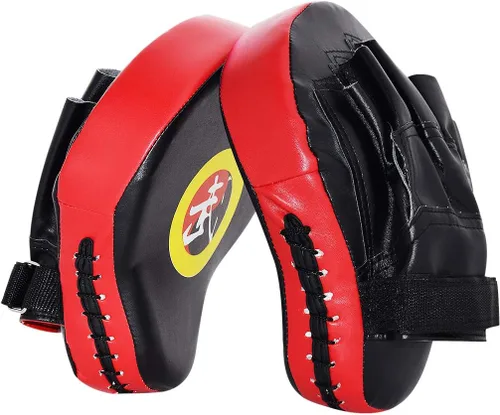 TLBTEK 2 guantes curvos de boxeo, almohadillas de boxeo, almohadillas de entrenamiento para kickboxing, Muay Thai, artes marciales y artes marciales