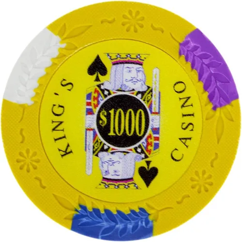 Miniatura 12 de Brybelly King's Casino Premium - Fichas de póquer de 0.49 oz, compuesto de arcilla pesada – Paquete de 50 Rojo ($5 Red)