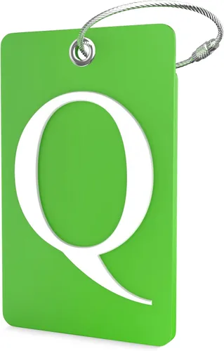 Miniatura 80 de Shacke Etiquetas iniciales sin privacidad para maleta y equipaje con bucle de metal, Verde