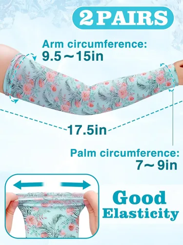 Miniatura 7 de PAMASE Mangas de jardinería para mujer, 2 pares de fundas protectoras de jardín de granjero para exteriores, protección solar y UV, regalos Azul
