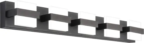 Miniatura 26 de SOLFART Lámpara de baño cromada de 3 luces, luz de tocador sobre el espejo, lámparas LED modernas, 5 colores de temperatura ajustable moderna