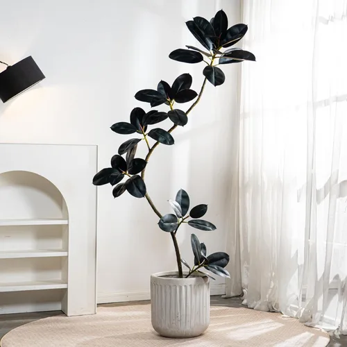 Miniatura 10 de Bailikang Árbol de Goma Artificial de 1.4 metros Plantas de Imitación para Interiores Árboles Artificiales de Piso para Interiores, Plantas