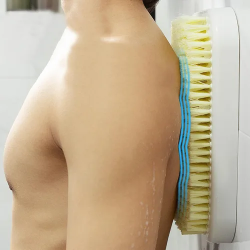 Miniatura 3 de Depurador de espalda montado en la pared para ducha, almohadilla exfoliante grande de baño, cepillo de baño manos libres para hombres y mujeres