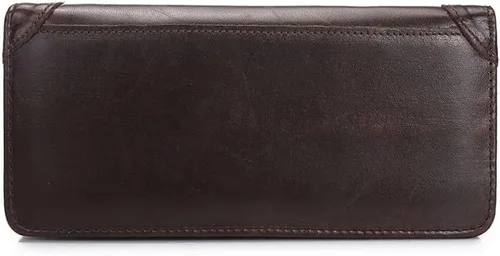 Bolso de mano grande y largo de cuero para hombre, billetera plegable, tarjetero para hombre, para chequera y tarjetas de identificación, regalo