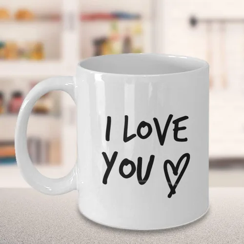 Miniatura 3 de Taza de café con texto en inglés "I Love You", taza romántica para él, ideas de regalo para hombres, mujeres, esposa, marido, girlfriend, prometido