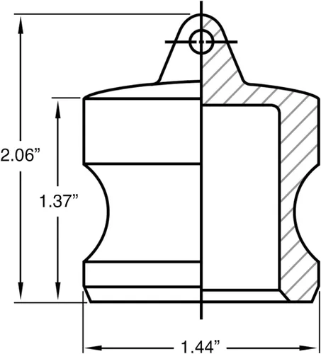 Miniatura 2 de Gloxco Montaje de leva y ranura, aluminio, tipo DP, enchufe de polvo Camlock macho de 1 pulgada (CAM-10-DP-AL)