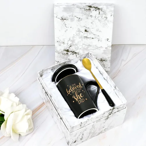 Miniatura 8 de Maustic Taza She Believed She Could So She Did, regalos de graduación para ella, tazas de café para mujeres, regalos motivacionales inspiradores