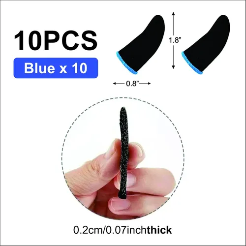 Miniatura 2 de GENDA PUBG - Fundas para dedos de teléfono móvil para juegos, funda transpirable antisudor para juegos, fundas para pulgares, guantes para dedos Azul