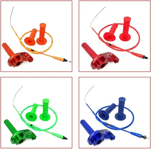 Miniatura 6 de 7/8 pulgadas 0.866 in acelerador Twist Grip CNC aluminio con cable de acelerador y agarre de manillar para 50cc 125cc 150cc 250cc Dirt Bike