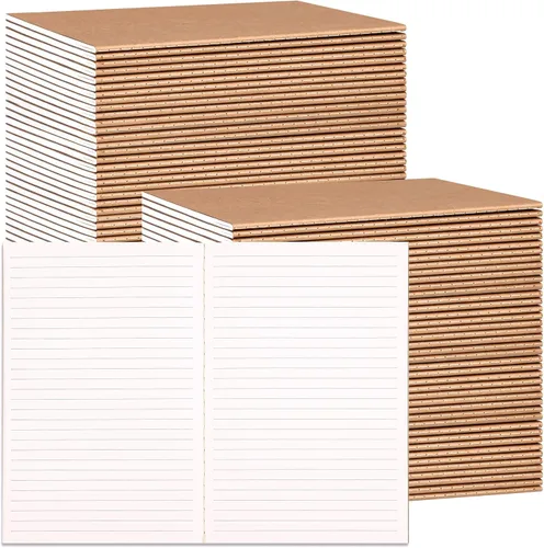 Miniatura 11 de LABUK 5 cuadernos de composición A5, cuadernos forrados de papel kraft a granel, 5 colores y 60 páginas para diario, escritura, escuela, oficina