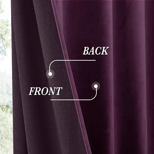 Miniatura 207 de RYB HOME Cortinas opacas de terciopelo para dormitorio, aislamiento térmico, privacidad, luz solar, bloqueo de calor, cortinas lujosas con bolsillo