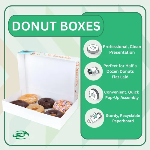 Miniatura 3 de Southern Champion Tray 12123 Caja de donas impresa para panadería, deliciosa impresa, productos horneados, fiestas, cumpleaños, celebraciones
