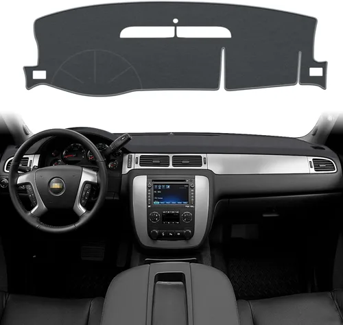 Miniatura 11 de POSAID Cubierta de Tablero de Instrumentos Tapete Alfombrilla para Chevrolet Silverado GMC Sierra 1999-2006, Chevy Avalanche Tahoe Suburban GMC Negro
