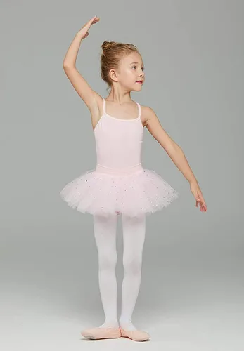 Miniatura 3 de MdnMd Ballerina Outfits Toddler Girls Ballet Tutu Leotard Dance Glitter Camisole Skirted Ballerina Dress