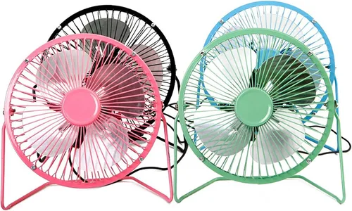 Miniatura 6 de Sokelinn-six Ventilador de escritorio USB pequeño de 4 pulgadas, mini ventilador de enfriamiento personal silencioso de metal para el hogar, Verde