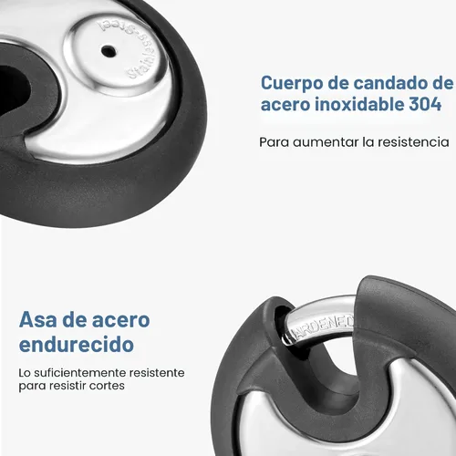 Miniatura 4 de Puroma Candado con llave, cerradura de casillero de acero inoxidable, cerraduras resistentes con 3 llaves, cerradura de unidad de almacenamiento