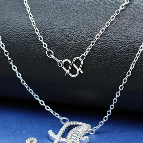 Miniatura 5 de Uloveido - Collar con colgante de letra A-Z, chapado en oro blanco, para mujeres, niñas, niños, mamá amiga con circonita cúbica y cristales CZ NL025