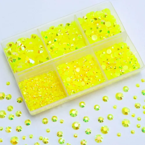 Miniatura 18 de 3000 PIEZAS de Brillantes de Resina con Dorso Plano, 2mm 3mm 4mm 5mm 6mm Rosa Claro AB, Brillantes de Resina en Gel con Dorso Plano para Vasos