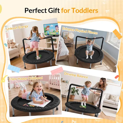 Miniatura 8 de BCAN SP1 36'' Toddler Trampoline, ASTM Certified - Kids Trampoline for Ages 1-6, Foam Handle & Safe Thickened Cover, Mini Trampolines for Kids