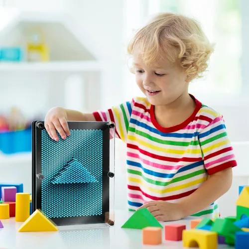 Miniatura 6 de Juguetes sensoriales de arte de alfileres 3D para niños de 5 a 7 años, juguetes sensoriales de tablero de impresión de alfileres para niños
