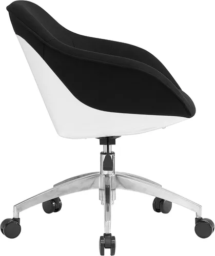 Miniatura 7 de Techni Mobili Silla de trabajo tapizada con soporte lumbar, silla de oficina de altura ajustable con control de inclinación y giro de 360 grados