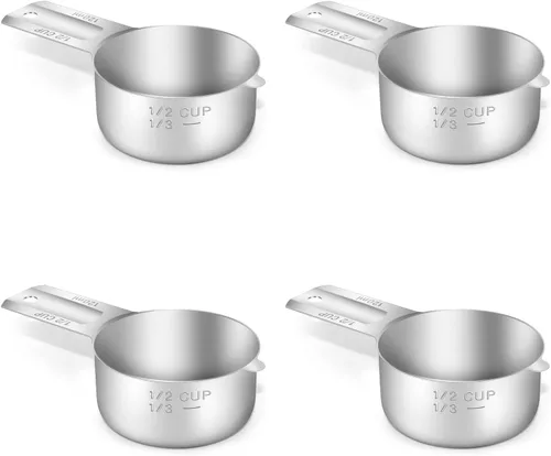 Miniatura 17 de 1 pieza taza medidora individual de 2/3 tazas (160ml, 5.3oz), cuchara medidora de acero inoxidable, medida métrica y estadounidense, apta