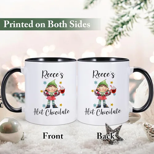 Miniatura 2 de Tazas de café de Navidad con nombre personalizado, tazas de chocolate caliente para niños, taza de té de cerámica de 11 onzas, taza de té de muñeco