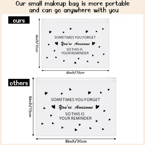 Miniatura 2 de Sweetude 100 bolsas de maquillaje, regalos inspiradores a granel para mujeres, mamá, bolsas de maquillaje de viaje You Are Braver Awesome Cosméticos