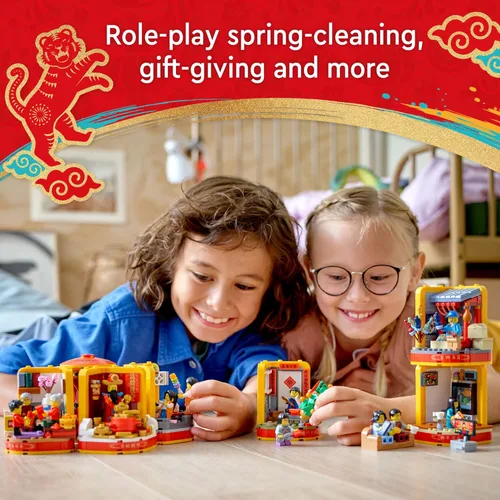Miniatura 3 de LEGO Lunar New Year Traditions 80108 - Kit de construcción para niños de 8 años en adelante; juego de construcción con 6 escenas festivas y 12