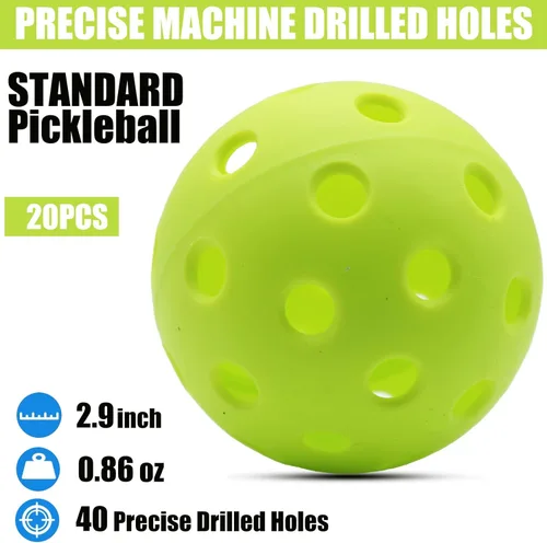 Miniatura 2 de Magicorange Pickleball Balls, 40 Holes Outdoor Pickleballs, High Elasticity & Durable Pickle Balls for All Style Pickleball Paddles Verde