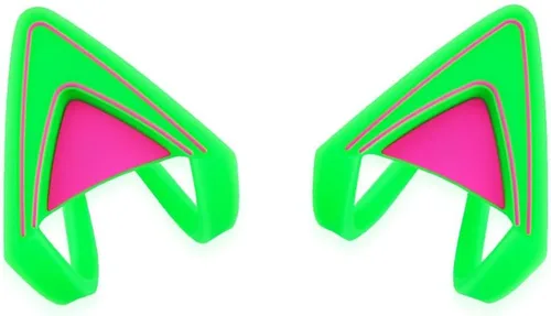 Orejas de silicona que brillan en la oscuridad, encantadoras orejas de gato fluorescentes compatibles con auriculares Verde