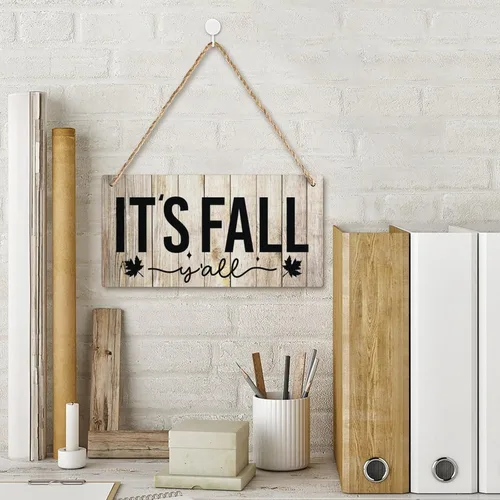Miniatura 3 de Letrero decorativo para puerta delantera, decoración rústica de bienvenida de otoño para colgar en la pared, placas de madera para porche de granja