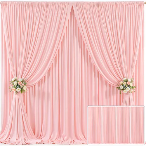Miniatura 118 de Cortina de fondo beige de 10x10 para bodas y fiestas, cortina de fondo beige sin arrugas para fotos, cortinas de fondo para decoración de baby Gris