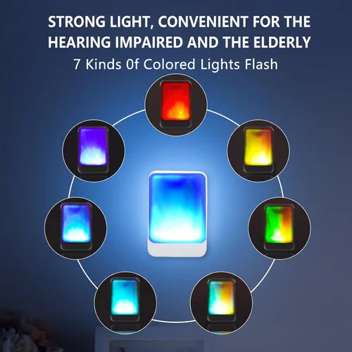 Miniatura 2 de Timbre de puerta con 7 colores de luz brillante y 4 volúmenes, timbres inalámbricos de 600 pies, en el hogar/oficina, adecuado para personas