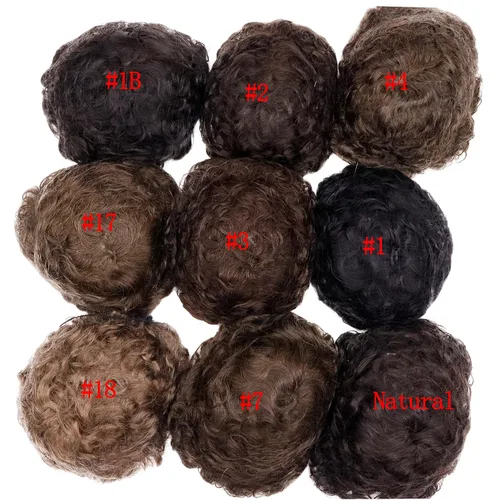 Miniatura 7 de Rizado Hombres Toupee - Sistemas de reemplazo de cabello humano para hombres, postizo de 0.787 in, rizado con bucle en V, pelucas de poliuretano