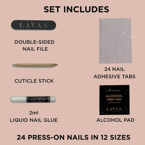 Miniatura 5 de GOLD VIBES - Uñas a presión de Lavaa Beauty Punta dorada con purpurina degradada Ataúd extra largas Vibes de oro