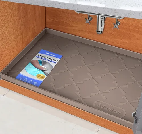 Miniatura 9 de SIKADEER Tapete impermeable de 19 x 19 pulgadas para debajo del fregadero, tapete de silicona para estante de cajones de cocina y revestimiento