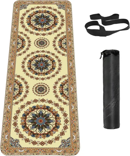 Miniatura 9 de Tapete de yoga antideslizante TPE, tapete de entrenamiento para hombres y mujeres, tapete de entrenamiento grueso con correa de transporte, tapetes