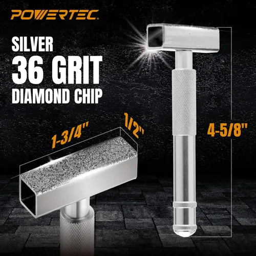 Miniatura 2 de POWERTEC Aparador de ruedas de diamante para torneado y desbarbado, uso en rueda de esmeriladora de banco en muela de óxido de aluminio y muela