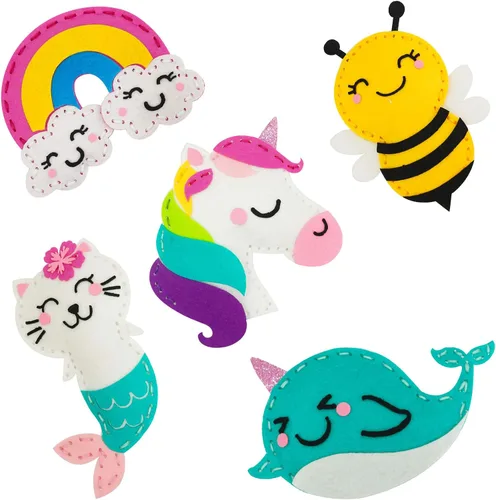 Miniatura 9 de Cymbana Kit de costura para niños, haz tu propio juguete de peluche de fieltro de comida, donas, helado para principiantes, regalos para niñas a