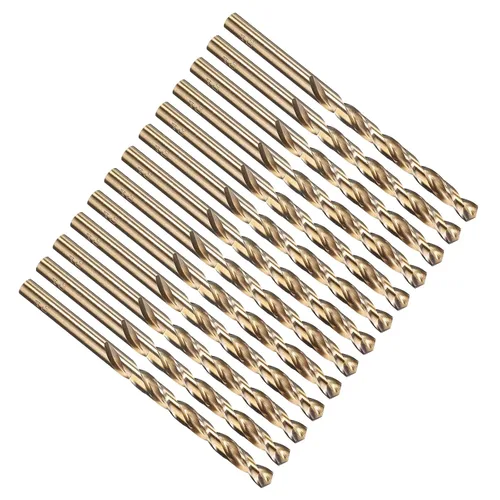 Miniatura 16 de PATIKIL Broca Jobber de 0.039 in, vástago recto M35 cobalto 5% acero de alta velocidad 135° acabado dorado para metal duro de acero inoxidable - 2