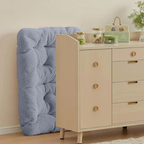 Miniatura 3 de Sweetcrispy Silla Cómoda para Adultos, Silla Plegable para Sala de Estar, Sillón Suave de Pelo Sintético para Dormitorio, Silla de Lectura Cómoda