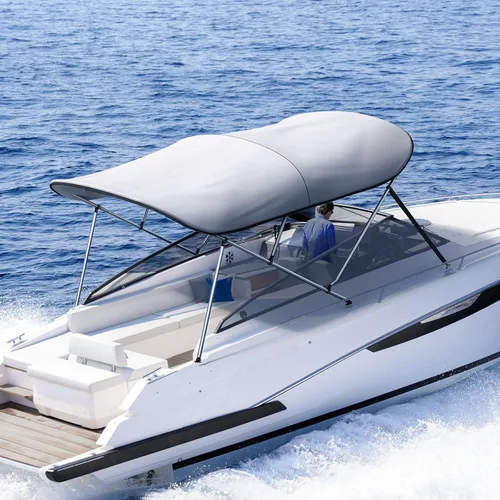 KING BIRD Toldo Superior de Barco Bimini de 3-4 Arcos Protección Solar Toldo de Barco Impermeable Marco de Aluminio Inoxidable de 1 Pulgada 46" de