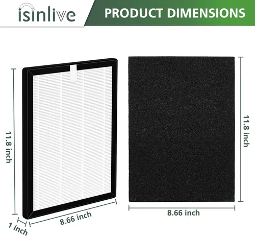 Miniatura 6 de Filtros de repuesto HEPA 9000 de ProHEPA compatibles con VEVA ProHEPA 9000 Air Pur ifiers, 2 filtros HEPA + 8 filtros de carbón activado