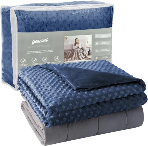 Miniatura 60 de yescool - Manta con peso, 7 libras, fresca, transpirable, con cuentas de cristal prémium, lavable a máquina, para dormir, 60-90 libras, 41 x 60 Gris