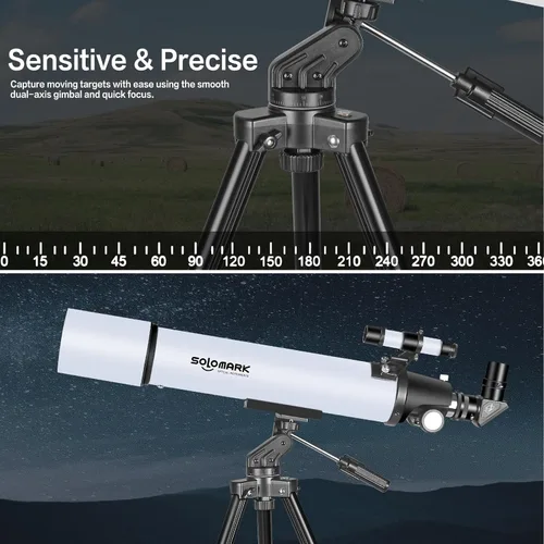 Miniatura 4 de Telescopio para adultos de alta potencia, telescopio refractor profesional de 80 mm de apertura y 900 mm para adultos y principiantes, telescopio